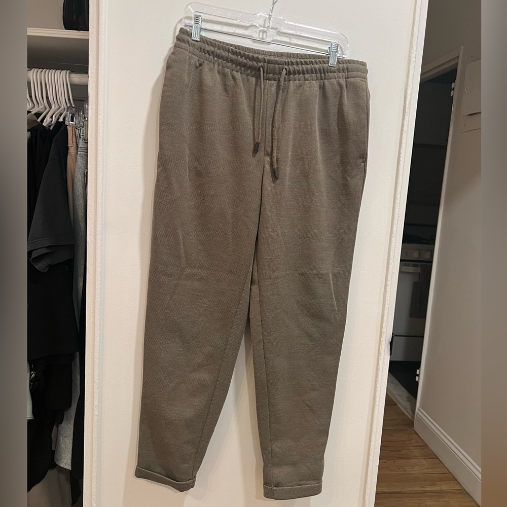 ZARA mens brown patterned joggers sweatpants pants size large stretchy comfy
